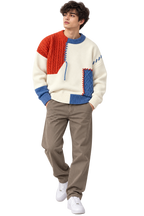Patchwork Cable Knit Sweater
